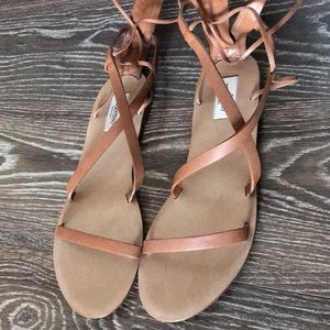 Caramel Valentino Rockstud gladiator sandals